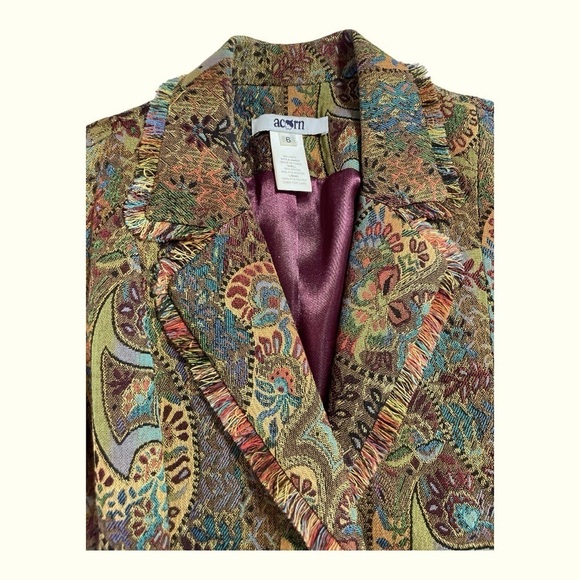 Anthropologie Acorn Open Jacket size 6• Paisley Tapestry Jacket. - Picture 3 of 13